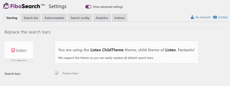 Lietso theme settings page