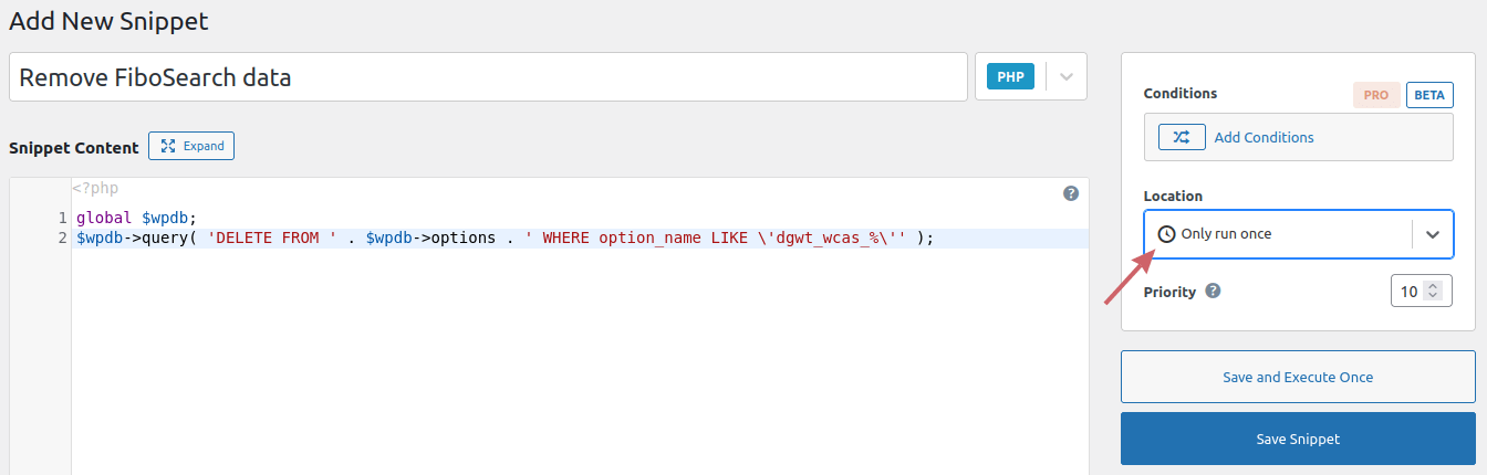 FiboSearch: remove options after uninstalling the plugin